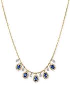 Meira T Diamond & Sapphire Drop Necklace In 14k Yellow & White Gold