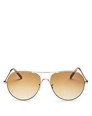 Oliver Peoples Rockmore Brow Bar Aviator Sunglasses, 58mm
