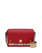 Burberry Leather And Vintage Check Note Crossbody Bag