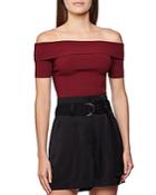 Reiss Matilda Ribbed Off-the-shoulder Top