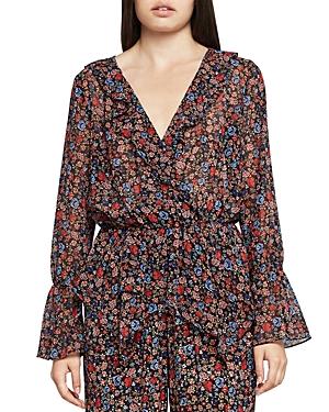 Bcbgeneration Floral Ruffled Crossover Top