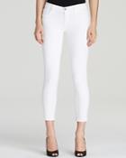 J Brand Mid Rise Capri Jeans In Blanc