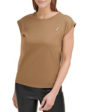 Dkny Zip Shoulder Tee