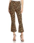 Frame Cheetah-print Crop Flare Velvet Pants