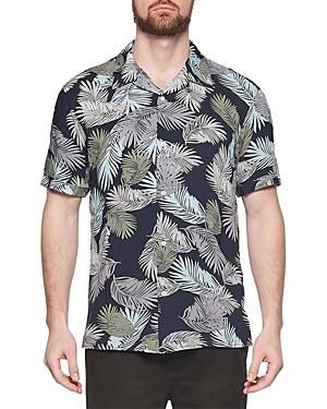Eleven Paris Leaf Print Camp Shirt