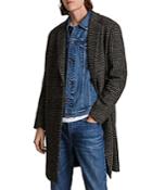 Allsaints Hare Textured Check Relaxed Regular Fit Coat