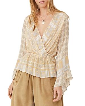 Free People Rosalie Printed Wrap Top
