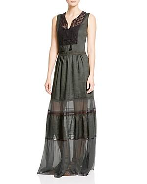 Elie Tahari Jules Lace Bib Maxi Dress