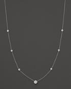 Diamond Station Necklace In 18k White Gold, 1.0 Ct. T.w.