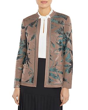 Misook Lustrous Botanical Jacquard Jacket