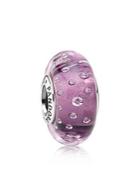 Pandora Charm - Murano Glass, Sterling Silver & Cubic Zirconia Purple Effervescence