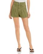 Veronica Beard Jaylen High Rise Pleated Denim Shorts In Clover