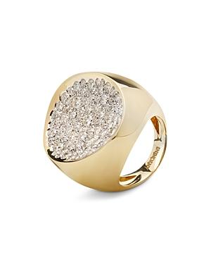 Antonini 18k Yellow Gold Matera Extra Large Pave Silvermist Diamond Ring