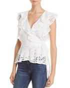 Lucy Paris Ruffled Lace Wrap Top