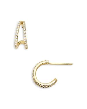 Baublebar Verona Split Huggie Hoop Earrings In 18k Gold Plated Sterling Silver