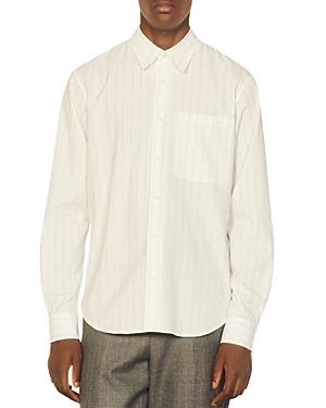 Sandro H21 Pinstripe Regular Fit Button Down Shirt