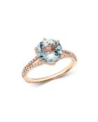 Bloomingdale's Aquamarine & Diamond Ring In 14k Rose Gold - 100% Exclusive