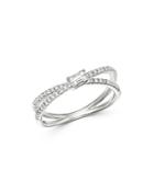 Bloomingdale's Baguette Diamond Crossover Ring In 14k White Gold, 0.40 Ct. T.w. - 100% Exclusive