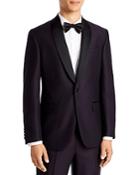 Ted Baker Josh Dark Purple Textured Solid Regular Fit Tuxedo Jacket