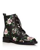 Rebecca Minkoff Women's Gerry Floral Embroidered Leather Combat Booties