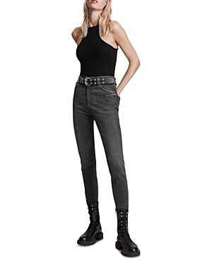 Allsaints Phoenix Size Me Skinny Jeans In Washed Black