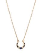 Iconery 14k Yellow Gold Crescent Diamond And Sapphire Necklace, 16