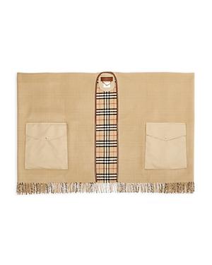 Burberry Cashmere Blend Fringed Cape