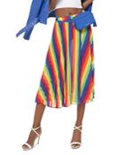 Michael Michael Kors Rainbow Pleated Georgette Skirt
