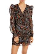 Aqua Paisley Puff Shoulder Mini Dress - 100% Exclusive
