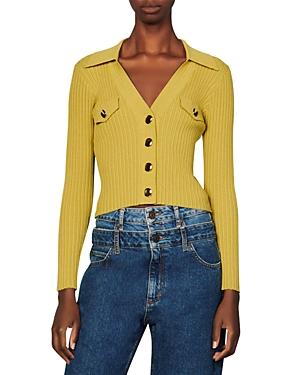 Sandro Axel Ribbed Cardigan Sweater