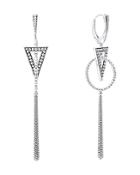 Lagos Sterling Silver Signature Caviar Triangle Circle Drop Earrings
