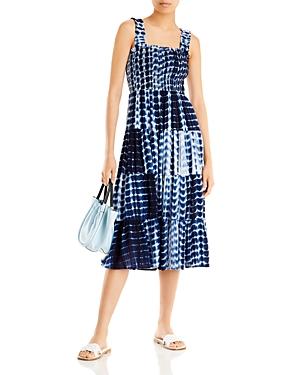 Aqua Tie Dyed Smocked Midi Dress - 100% Exclusive