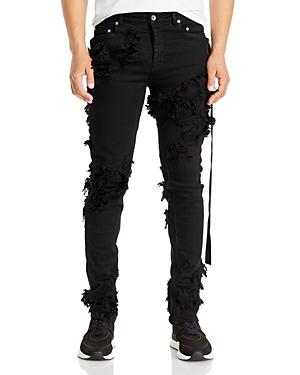 Drkshdw Rick Owens Tyrone Slashed Slim Fit Jeans In Black