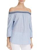 Nic And Zoe Open Sky Embroidered Off-the-shoulder Top - 100% Exclusive