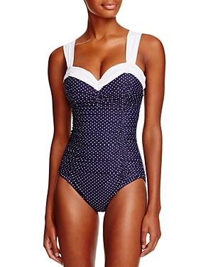 Miraclesuit Pin Point Saxon One Piece Swimsuit