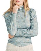 Loveshackfancy Vienna Floral Turtleneck Top