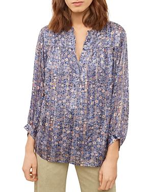 Gerard Darel Nolwenn Floral Print Silk Blouse
