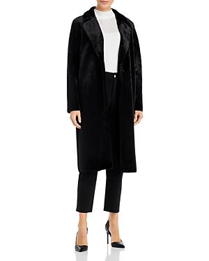 T Tahari Faux Fur Mid Calf Coat