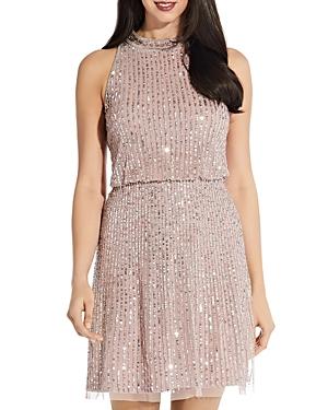 Adrianna Papell Blouson Sequin Dress