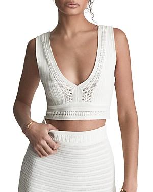 Reiss Kit Cotton Lace Cropped Top