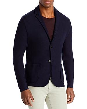 Maurizio Baldassari Waffle Knit Slim Fit Sweater Jacket