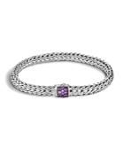 John Hardy Classic Chain Sterling Silver Lava Small Bracelet With Amethyst