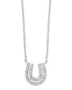 Bloomingdale's Diamond Baguette Horseshoe Pendant Necklace In 14k White Gold, 0.33 Ct. T.w. - 100% Exclusive