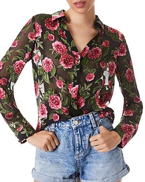 Alice And Olivia Eloise Floral Button Down Blouse
