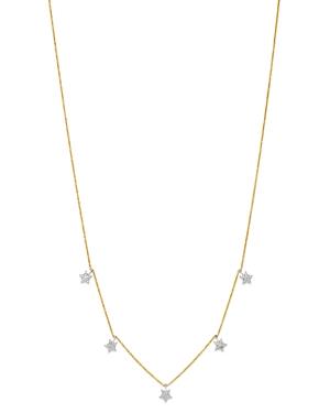 Bloomingdale's Diamond Star Droplet Necklace In 14k White & Yellow Gold, 0.25 Ct. T.w. - 100% Exclusive