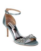 Badgley Mischka Bankston Satin Embellished Ankle Strap High Heel Sandals