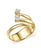 Diamond Multi-band Two-stone Wrap Ring In 14k Yellow Gold, .25 Ct. T.w.