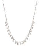 Luv Aj Crystal Shaky Charm Statement Necklace In Silver Tone, 16-18.5