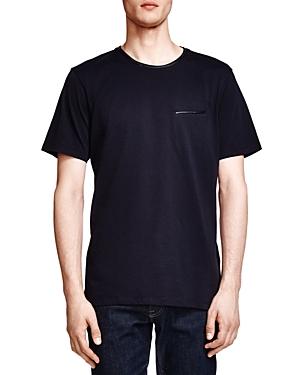The Kooples Pocket T-shirt With Leather Accent