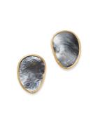 Marco Bicego 18k Yellow Gold Lunaria Black Mother Of Pearl Stud Earrings